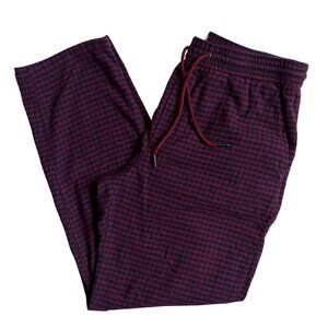 Marine Layer Chalet Lounge Pant (Maroon/Navy Gingham) - Large